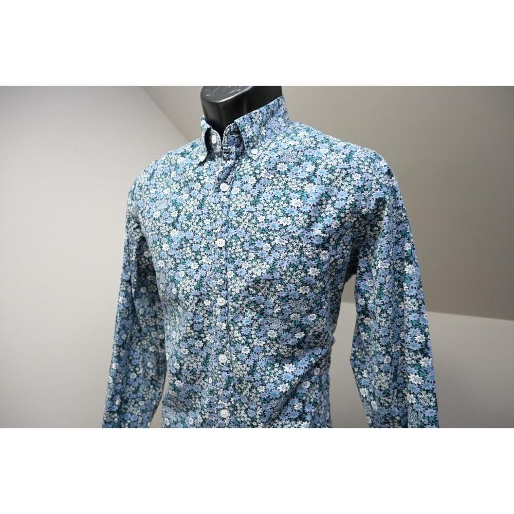 J Crew Mercantile Flex Button Up Floral Dress Shirt Long Sleeve Mens Small